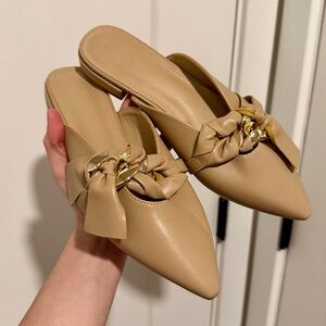 Fashware Backless Mules with Gold Chain Detail